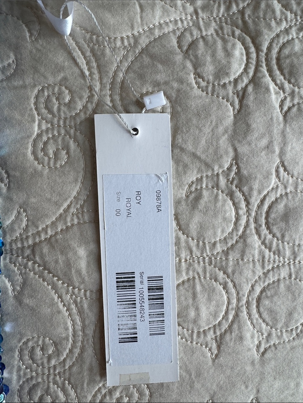 Jovani Blue Sequin Mini Dress with Feather Straps - Picture 2 of 3